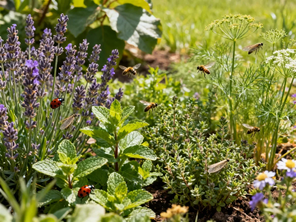 Pożyteczne owady w różnorodnym ogrodzie wspierającym naturalną ochronę roślin